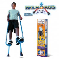 Original Walkaroo Steel Stilts by Air Kicks with Ergonomic Design for Easy Balance Walking, Assorted Colors (Blue or Red)   553897672